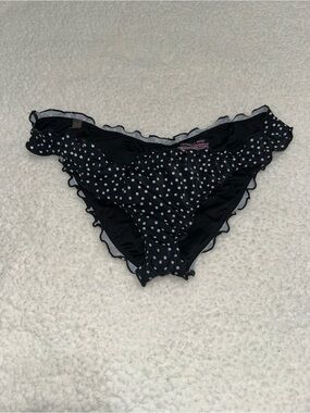 Victoria's Secret Black Polka Dot Bikini Bottoms